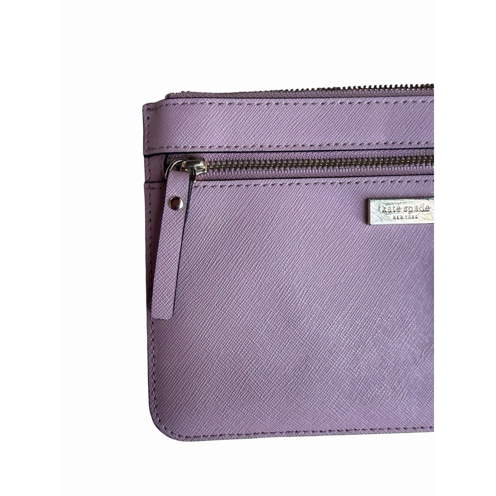 Kate Spade Lilac Mauve Wristlet Punch Out Gold Live Colorfully Keychain Included